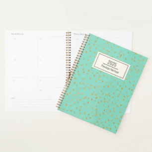 Motif de points dorés Glam Mint Green Personnalisé