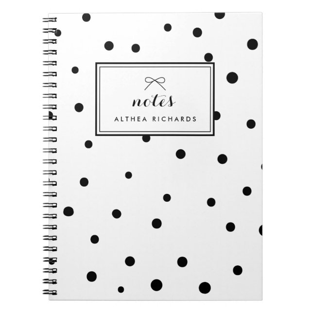 Motif de points noirs Carnet personnalisé (Devant)