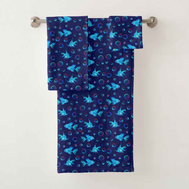 motif de poisson bleu (En situation)