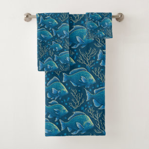Motif de poisson bleu