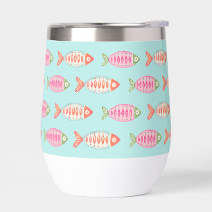 Motif de poisson d'été coloré côtier