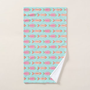 Motif de poisson d'été coloré côtier