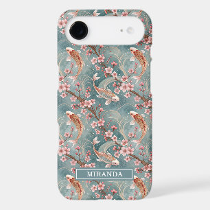 Motif de poisson Koi Sakura japonais monogrammé
