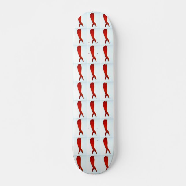 motif de poisson sur skateboard blanc (Devant)