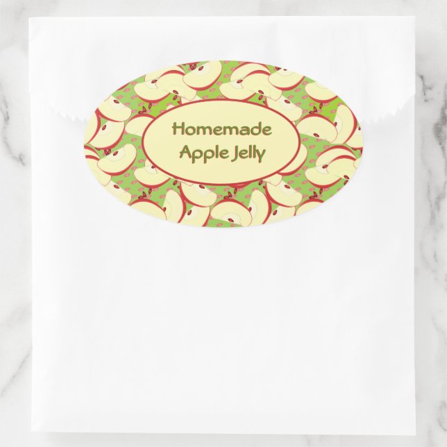 Motif de pomme tranchée coloré Étiquette de gelée  (Sac)