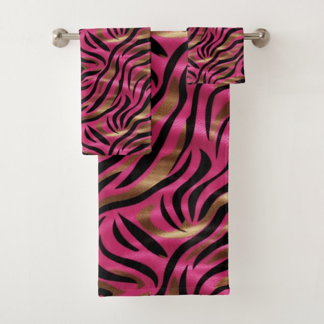 Motif de Poster de animal Black Pink Gold Zebra (En situation)