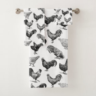 Motif de poulet de la ferme Retro Country