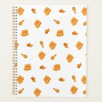 Motif de poulet et gaufres frits