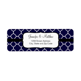 Motif de Quatrefoil bleu marine