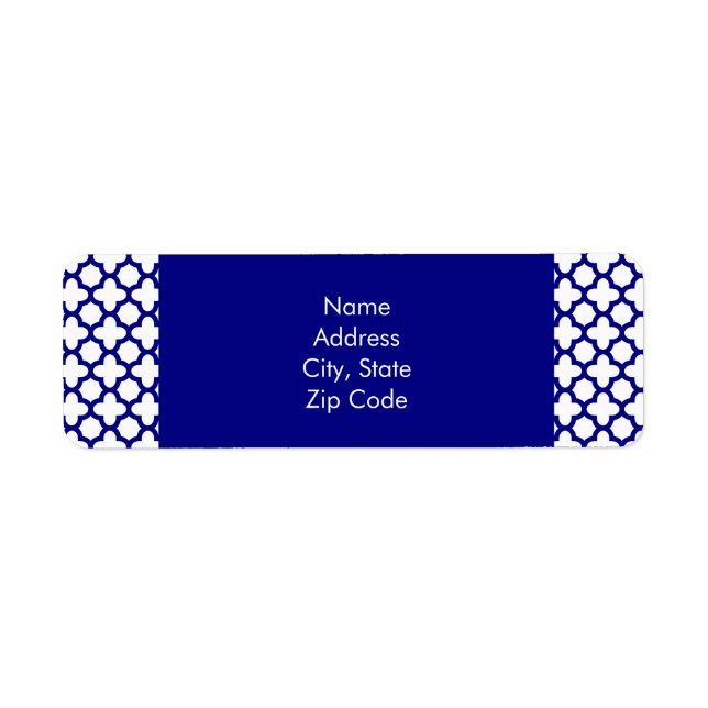 Motif de Quatrefoil bleu marine (Devant)