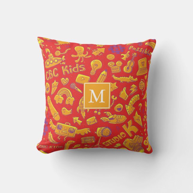 MOTIF de Radio-Canada pour enfants Coussin de mono (Recto)