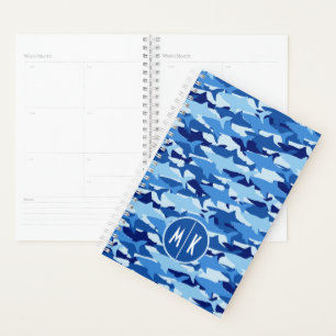 Motif de requin bleu Monogramme