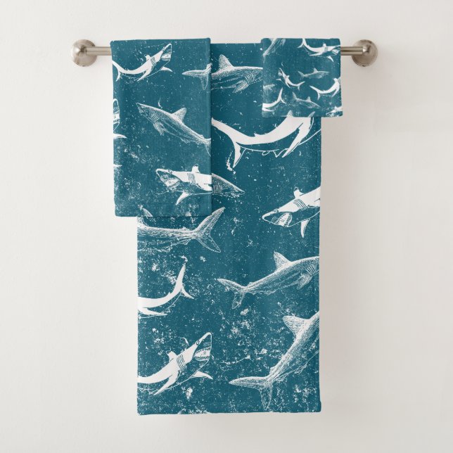 Motif de requins bleus en détresse (En situation)