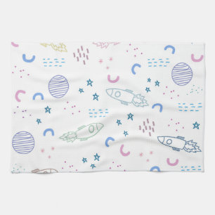 Motif de roquettes spatiales mignonnes Serviette