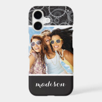 Motif de roues dentées avec photo et nom personnal