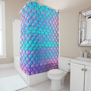 MOTIF de sirène FAUX iridescente rideau douche