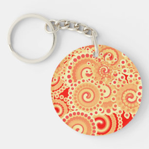 Motif de spirale fractale, nuances d'orange corail