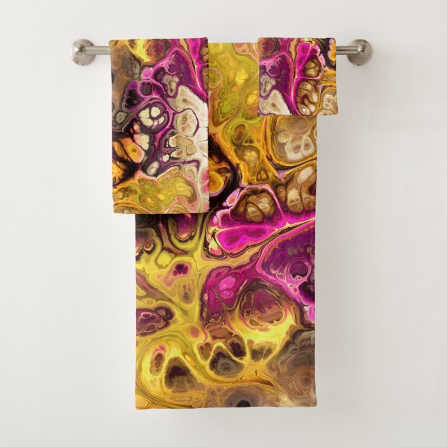 motif de teinture Abstrait en marbre rose et jaune (En situation)