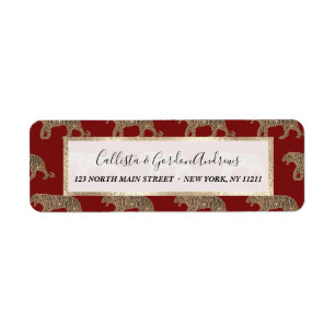 Motif de tigre de Parties scintillant rouge noir f