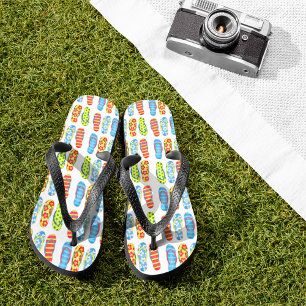 Motif de tongs colorés tropicaux