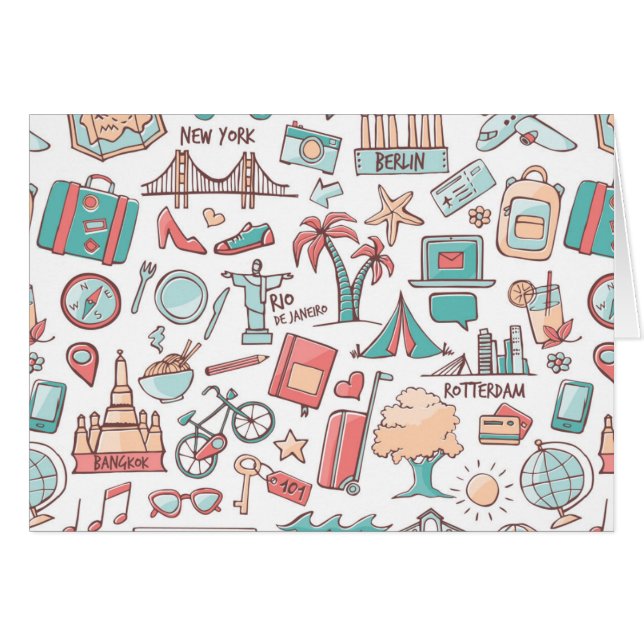 Motif de touristes en pastel (Devant horizontal)