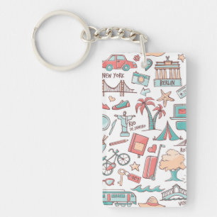 Motif de touristes en pastel