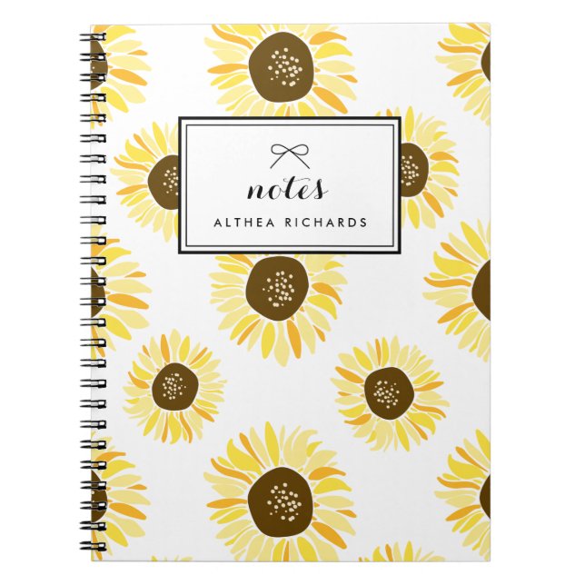Motif de tournesols Carnet personnalisé (Devant)
