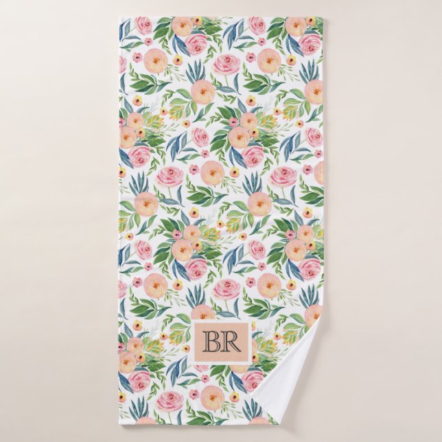 Motif de tourterelles et de tourterelles roses (Serviette de bain)