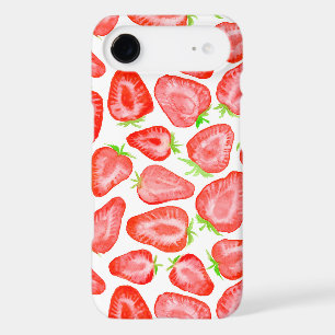Motif de tranches de fraise d'aquarelle