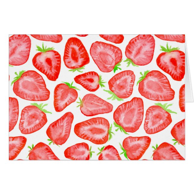 Motif de tranches de fraise d'aquarelle (Devant horizontal)