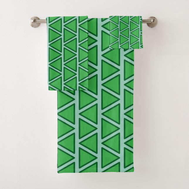Motif de triangle vert à trois tons abstrait (En situation)