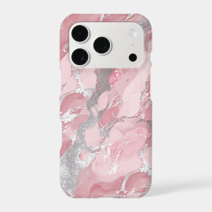 Motif de type marbre rose pâle et argent
