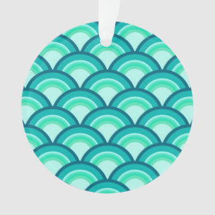 Motif de vague Art Déco - nuances de turquoise