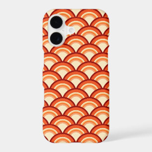 Motif de vague Art Déco - orange mandarine