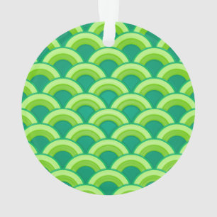 Motif de vague Art Déco - vert jade