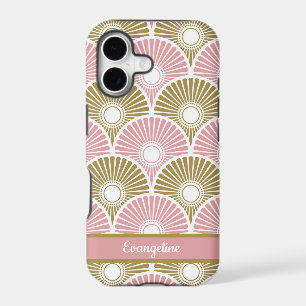 Motif de vague en demi-cercle chinois rose et lait
