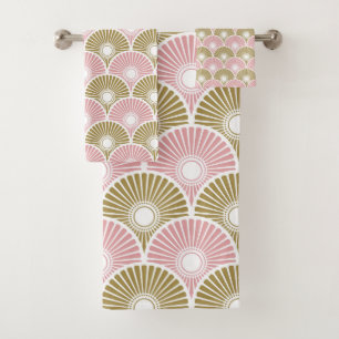 Motif de vague en demi-cercle rose et laiton