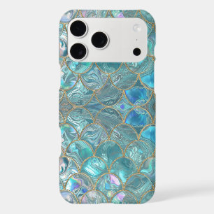 Motif d'écailles de sirène Aqua Pearlescent & Or
