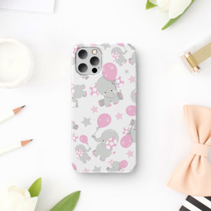 Motif d'éléphants, éléphants mignons - Gris Rose
