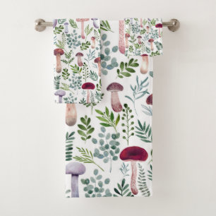 Motif des champignons d'aquarelle douillette  