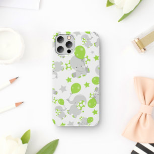 Motif Des Eléphants, Eléphants Mignons - Grey Vert