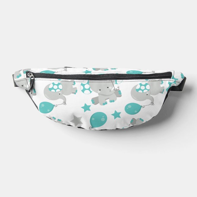 Motif Des Eléphants, Eléphants Mignons - Gris Bleu (Poser)