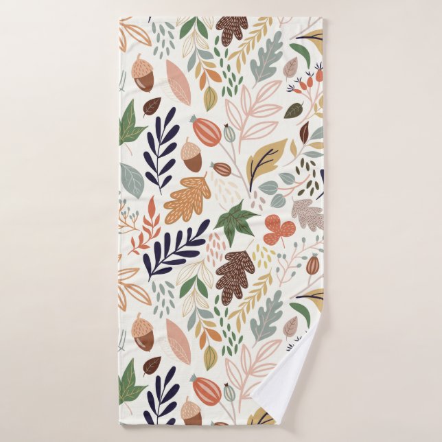 Motif des feuilles automnales (Serviette de bain)
