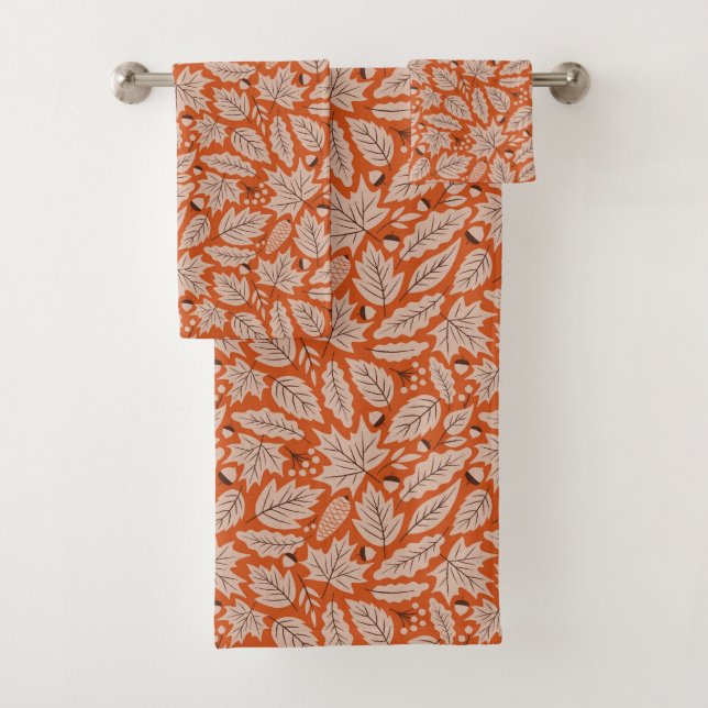 Motif des feuilles d'automne et des araignées oran (En situation)