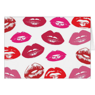 Motif des lèvres rouge et rose