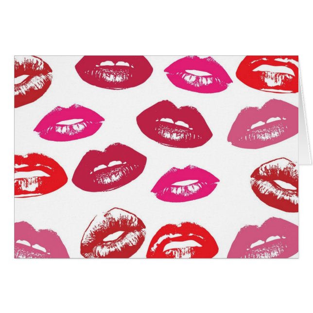 Motif des lèvres rouge et rose (Devant horizontal)