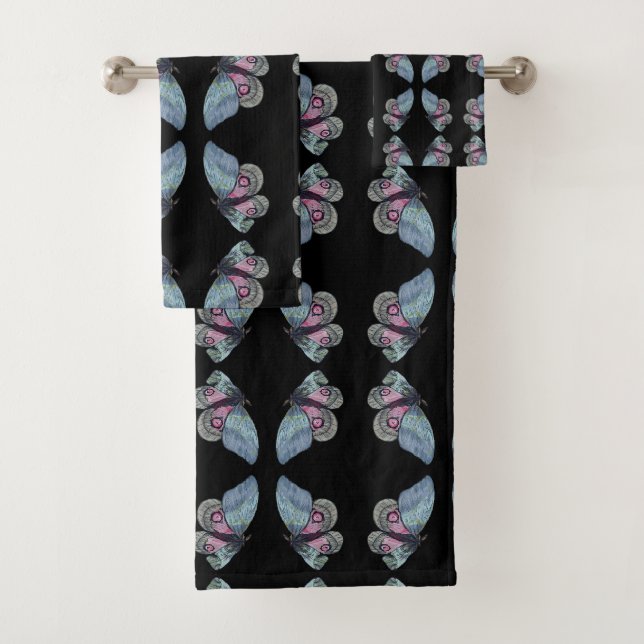 Motif des papillons exotiques de couleur rose bleu (En situation)