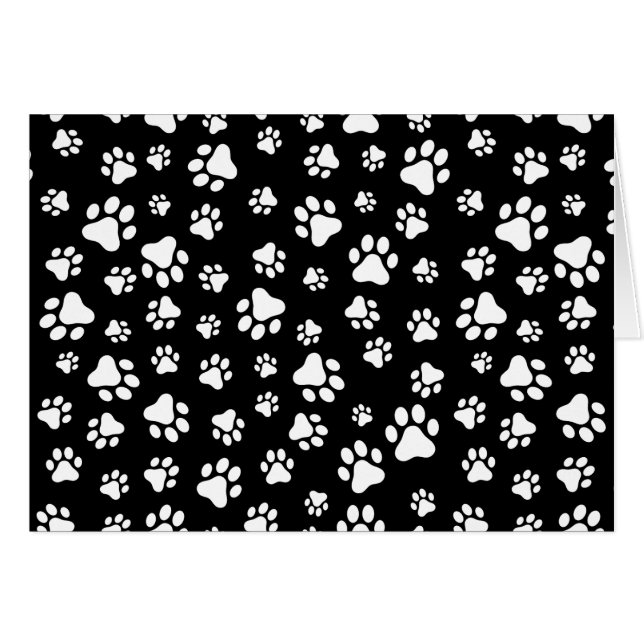 Motif des pattes, Empreintes de pattes, noir et bl (Devant horizontal)