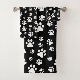 Motif des pattes, Empreintes de pattes, noir et bl