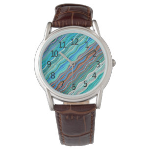 Motif des vagues Abstraites vintages   Montre Homm